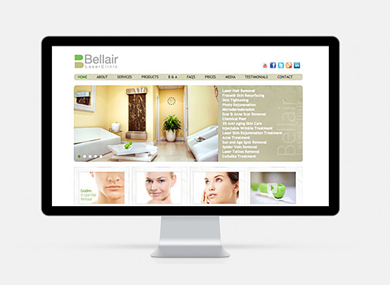 Bellair Laser Clinic website by Nomans Land Creative